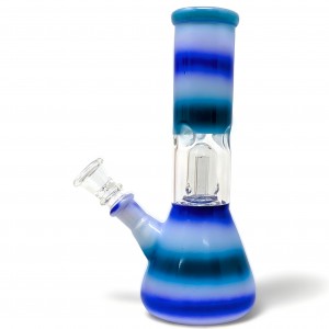 8'' Frosted Color Glass Single Perc Water Pipe - Assorted [WP81P-F]